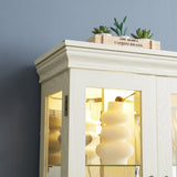 Lighted Glass Curio Display Cabinet,Display Cabinet,Glass Storage Cabinet Glass Wine cabinet Wood W2275P199812