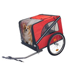 ZUN Dog Bike Trailer, Breathable Mesh Dog Cart with 3 Entrances, Safety Flag, 8 Reflectors, Folding Pet W321P205607