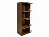 Tall Display Cabinet with Fluted Glass Doors, Freestanding Bookcase and Open Shelves, Modern Accent W331P533618