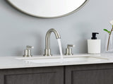 Bathroom Faucet 2 Handle Brushed Nickel Bathroom Sink Faucet Widespread 3 Hole 360&deg Swivel Spout 02074434