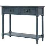 ZUN Series Console Table Traditional Design with Two Drawers and Bottom Shelf 25384136