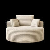 50"L Corduroy Sponge single sofa,No Assembly Required,Fluffy Modern Sleeper Chair for Living room, W834P337431