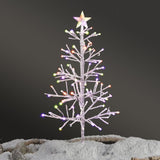 4ft With Stars On Top, Snowy Fir Shape, Plastic Material, 80 Lights, Warm Colors, Four Colors, 8 80169324
