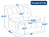 Large Manual Recliner Chair in Fabric for Living Room, Grey W3224P288516
