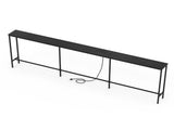Console Table with Power Outlet, 94.5"7.9"31.1", MDF with Melamine Veneer & Metal Frame, Black 55035818