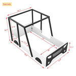 ZUN Twin Size Car-shaped Bed with Roof,Wooden Twin Floor Bed with wheels and door Design,Montessori 07290986