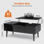 ZUN Lift Top Coffee Table ,Wooden Furniture with Hidden Compartment and Adjustable Storage 98572719