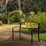 ZUN 50" Iron Outdoor Courtyard Decoration Park Leisure Bench 16427178