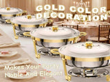 Round Buffet Catering Dish For Home and Outdoor 4 Pcs/ Sets golden W1612P462644