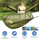 ZUN Camping Hammock, Portable Double Hammock with Net,600lbs Load 2 Persons Hammock w/Mosquito Net 23289829