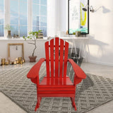 Reclining Wooden Outdoor Rocking Adirondack chair, Red W49570901