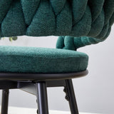 Two rotating bar stools with breathable cotton and linen soft cushions, in a retro green seat and W2920P281917