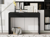 TREXM Rustic Console Table with 3 Fluted Drawers - Solid Wood Veneer Entryway Table Featuring N715P290573B