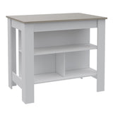 Brooklyn Antibacterial Surface Kitchen Island, Three Concealed Shelves B128P148888