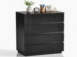 Handleless Grille-Finished 4-Drawer Bedside Table P2 Particleboard MDF & Melamine Veneer 80754641