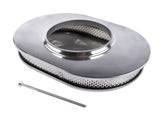 12" Oval Aluminum Full Finned Air Cleaner Polished Paper Element Fits for SB & BB CHEVY FORD & MOPAR 62270690