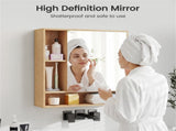 2 in 1 Mirrored Bathroom Wall Cabinet, Space-Saving Medicine Cabinet with Hidden Storage & Shelves 28407532