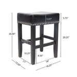 ZUN 26" Backless Leather Counter Stools, 2-Pcs Set, Black 74493.00