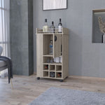 ZUN Farson Bar Cart with 2-Side Shelf, 6-Built In Wine Rack and Casters B128P176136