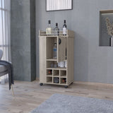 ZUN Farson Bar Cart with 2-Side Shelf, 6-Built In Wine Rack and Casters B128P176136