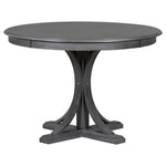 ZUN 5-Piece Retro Round Dining Table Set with Curved Trestle Style Table Legs and 4 Upholstered Chairs 68208940