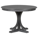 ZUN 5-Piece Retro Round Dining Table Set with Curved Trestle Style Table Legs and 4 Upholstered Chairs 68208940