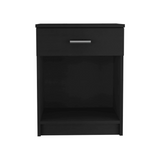 Nightstand 21"H, One Drawer, Low Shelf, Superior Top, Black B097132927