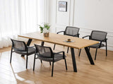 1 Pack Mesh Back Stacking Arm Chairs, Guest Reception Chairs, Ergonomic Office Chair with Armrests, 44280197