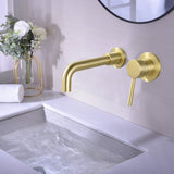 Wall Mount Single Handle Bathroom Faucet Brushed Gold W122453402