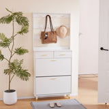 ZUN Entryway Bedroom Armoire,Shoe Cabinet,Wardrobe Armoire Closet, Drawers and Shelves, Handles, Hanging 86561655