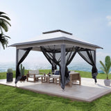 2' x 12' Outdoor Pop-up Canopy with 4 Sidewalls Grey 34420870