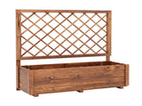 39" Pine Wood Raised Garden Bed with Diamond Trellis, Elevated Planter Box for Climbing Plants 11720281