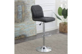 Adjustable stool Chair Black Faux Leather Clean Lines Seat Chrome Base Modern Set of 2 Chairs / B011P151351