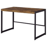 ZUN Antique Nutmeg and Gunmetal Writing Desk B062P153651