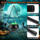 Halloween Witch Cauldron Decoration Set, Metal Tripod with Skeleton & 2 String Lights, Easy Install 91167245