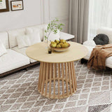 Round Coffee Table, Grille Molding, Suitable for Bedroom, Living Room, Balcony W688P202822