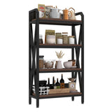 55'' Bakers Rack 4-Level Storage Shelves Metal and Wooden Kitchen Shelves, Kitchen Organizers and W3387P312343