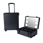 ZUN 4-in-1 Draw-bar Style Interchangeable Aluminum Rolling Makeup Case-BLACK 44828530