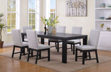 ZUN 2pc Black Finish Side Chair Gray Fabric Full Back Upholstery Contemporary Transitional Style Dining B011P162544