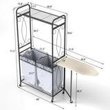 Multi-Functional Laundry Hamper Organizer Hanging Rail and Storage Shelf Rolling Laundry Cart W2167P231435