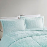 King/Cal King Ombre Shaggy Long Fur Comforter Mini Set B03595986