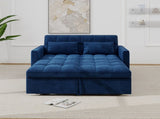 Corduroy Double Sleeper Sofa With Pull-Out Bed, 2 Pillows & Side Storage Pocket 87519745