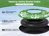 600D Waterproof Oxford Cloth Snow Sled, Reinforced Handles Removable Tow Strap for Adults Kids-Green 02887197