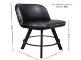 Set of 2 Commercial Grade Swivel Button-Tufted Back Bar Stools with Metal Frame Counter Height W5232P423678