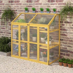 ZUN Greenhouse, Wooden Greenhouse Polycarbonate Garden Shed for Plants,Wooden Garden W1850P235934