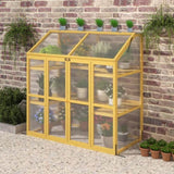 ZUN Greenhouse, Wooden Greenhouse Polycarbonate Garden Shed for Plants,Wooden Garden W1850P235934