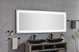 96 x 36 Inch LED Bathroom Mirror with Front and Backlight, Wall Mounted Vanity Mirror, Anti-Fog, W2287P281174
