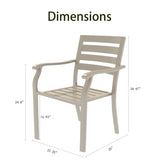 VRSHWO lron Terrace Dining Chairs, a Set of 2 Cream Color Chairs, Metal Chairs, All-Weather W213P335870