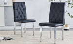 ZUN 2 piece set of black armless dining chairs brings a touch of elegance and mystery to the dining area W1151132022