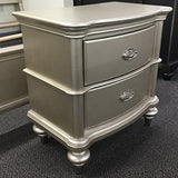 Wood Nightstand with 2 Drawer in Antique Silver SR014390